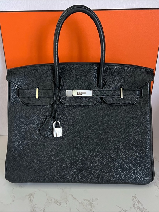 Hermes Handbags - SOLD Hermes Black Birkin 35 in Noir Togo Leather With Palladium Hardware